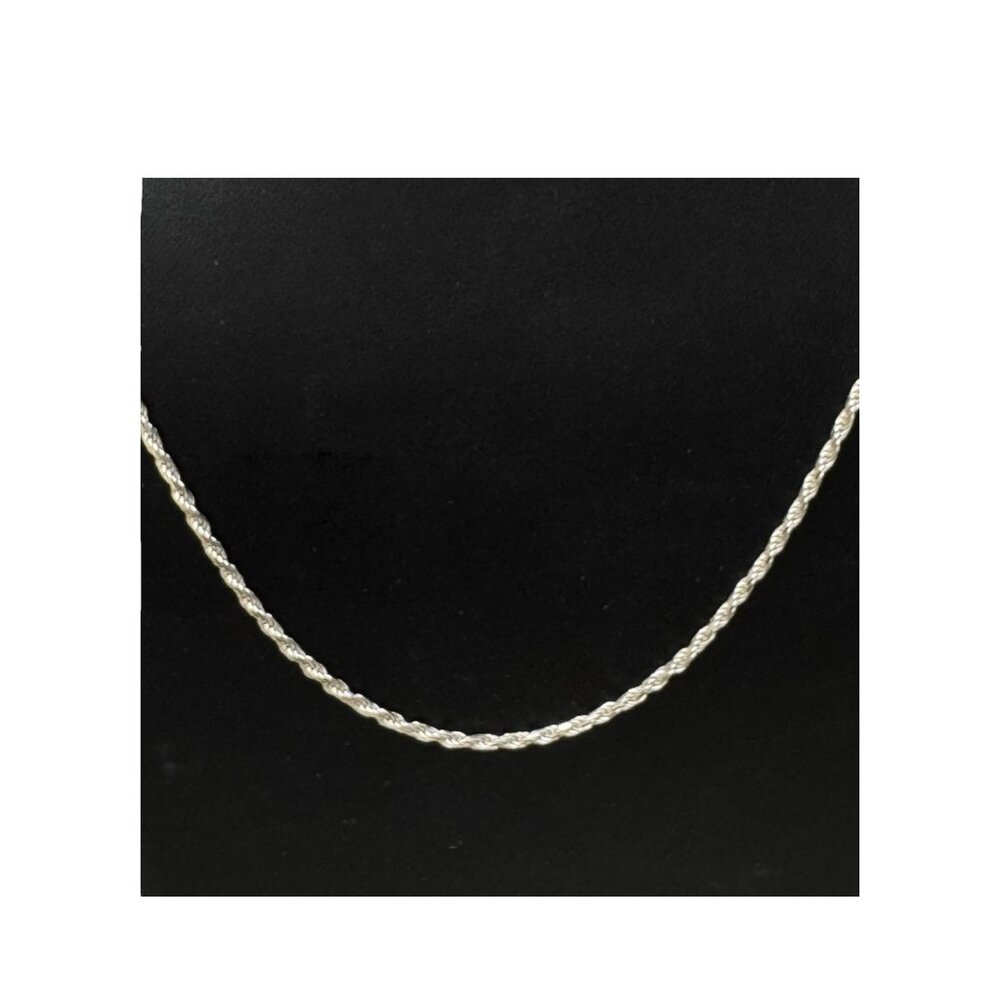 Vintage Poda Italy Sterling Silver 925 Rope Chain Necklace 30” Lobster Clasp